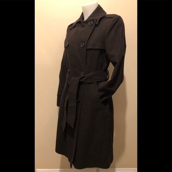 GAP LONGLINE BUTTON BELTED BROWN COAT🧥size S - Picture 10 of 17